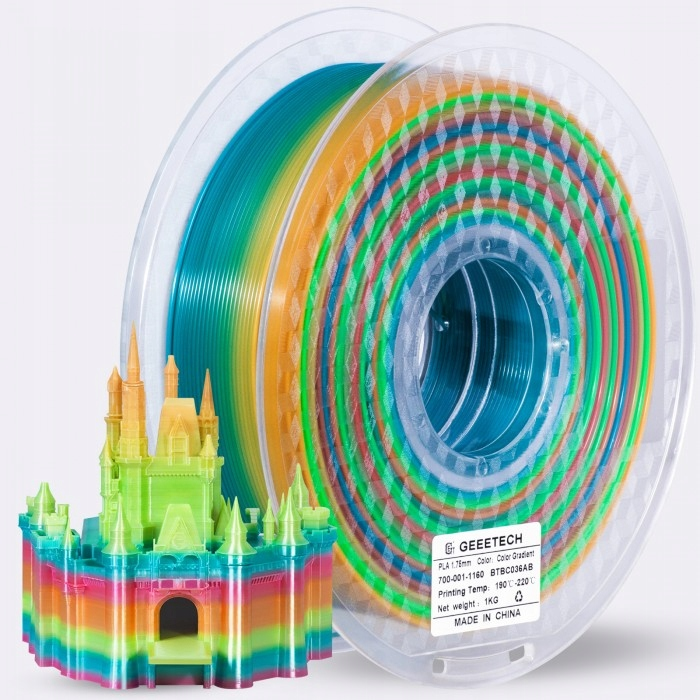 filament Geeetech PLA Gradient Rainbow - zamek