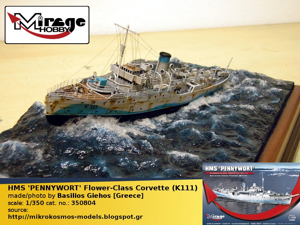 Mirage Hobby 350804-1:350 HMS 'PENNYWORT' FLOWER CLASS corvettek 111