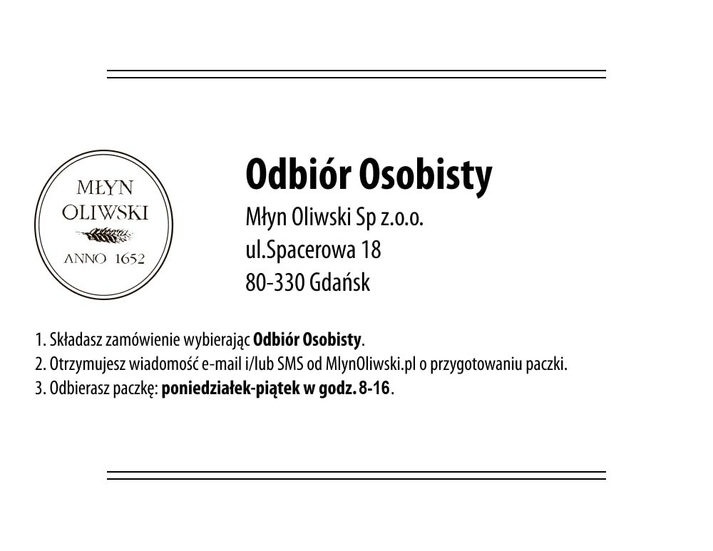Odbiór osobisty Młyn Oliwski