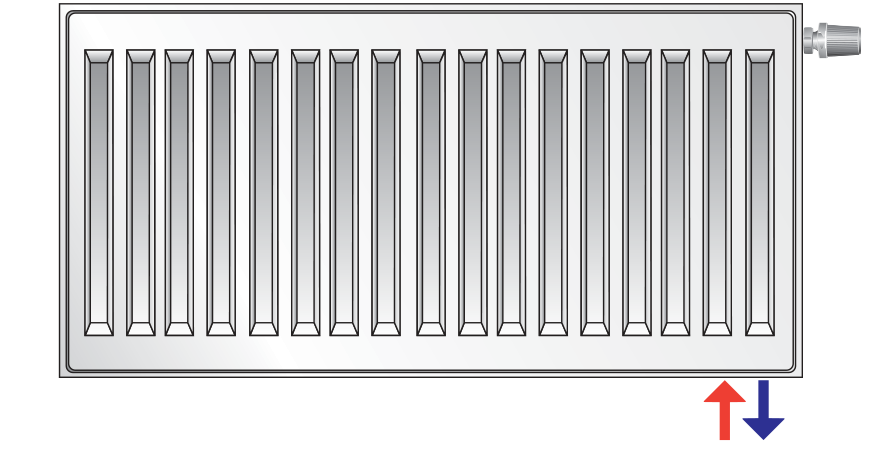Dolnozasilany grzejnik pokojowy Purmo CV22 z wieszakami 60x100
