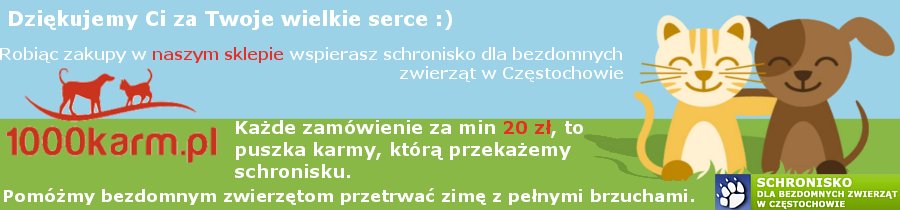 wspieraj schronisko w Częstochowie razem z 1000karm.pl