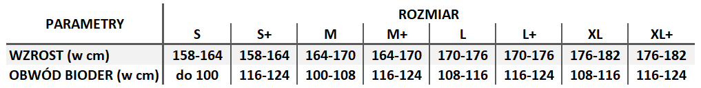 tabela rozmiarów Avicenum 70_rajstopy