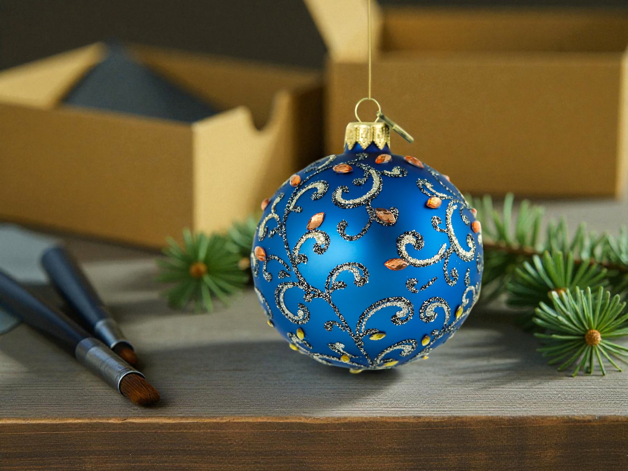 bombka szklana turkusowa