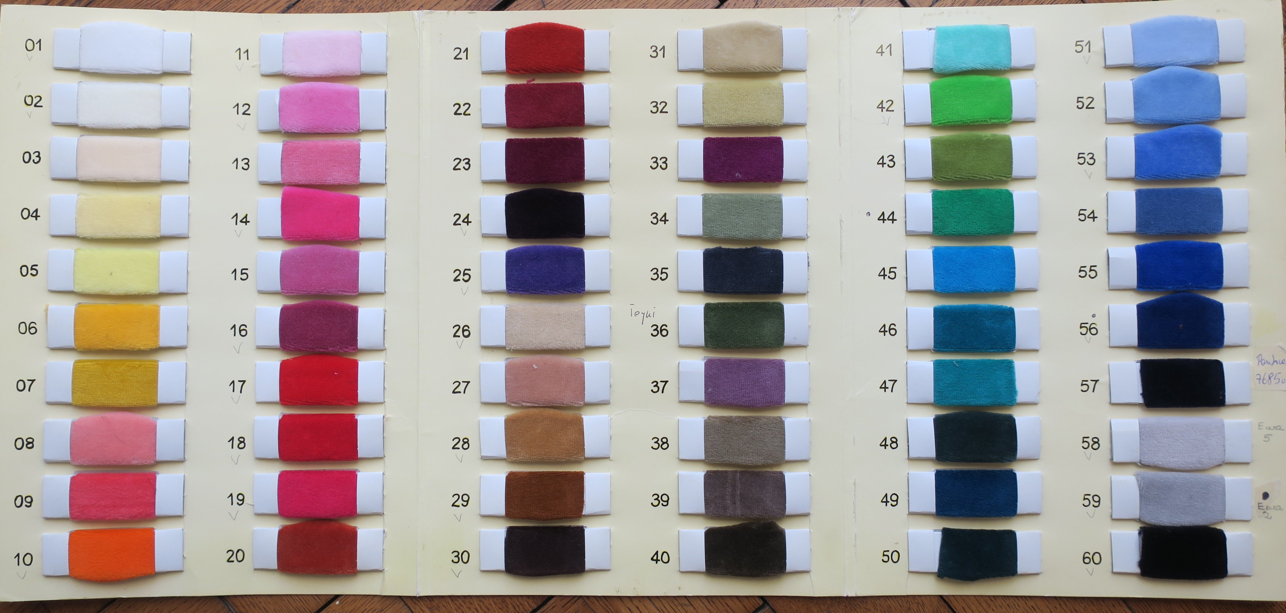 Producent Pokrowców kosmetycznych Anika, kolory welurów