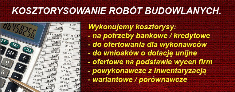 Kosztorysowanie robót budowlanych. Kosztorysy budowlane i instalacyjne.