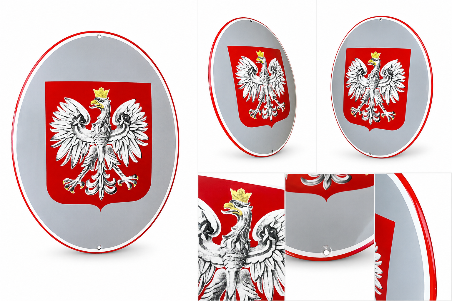 tablica emaliowana z godłem