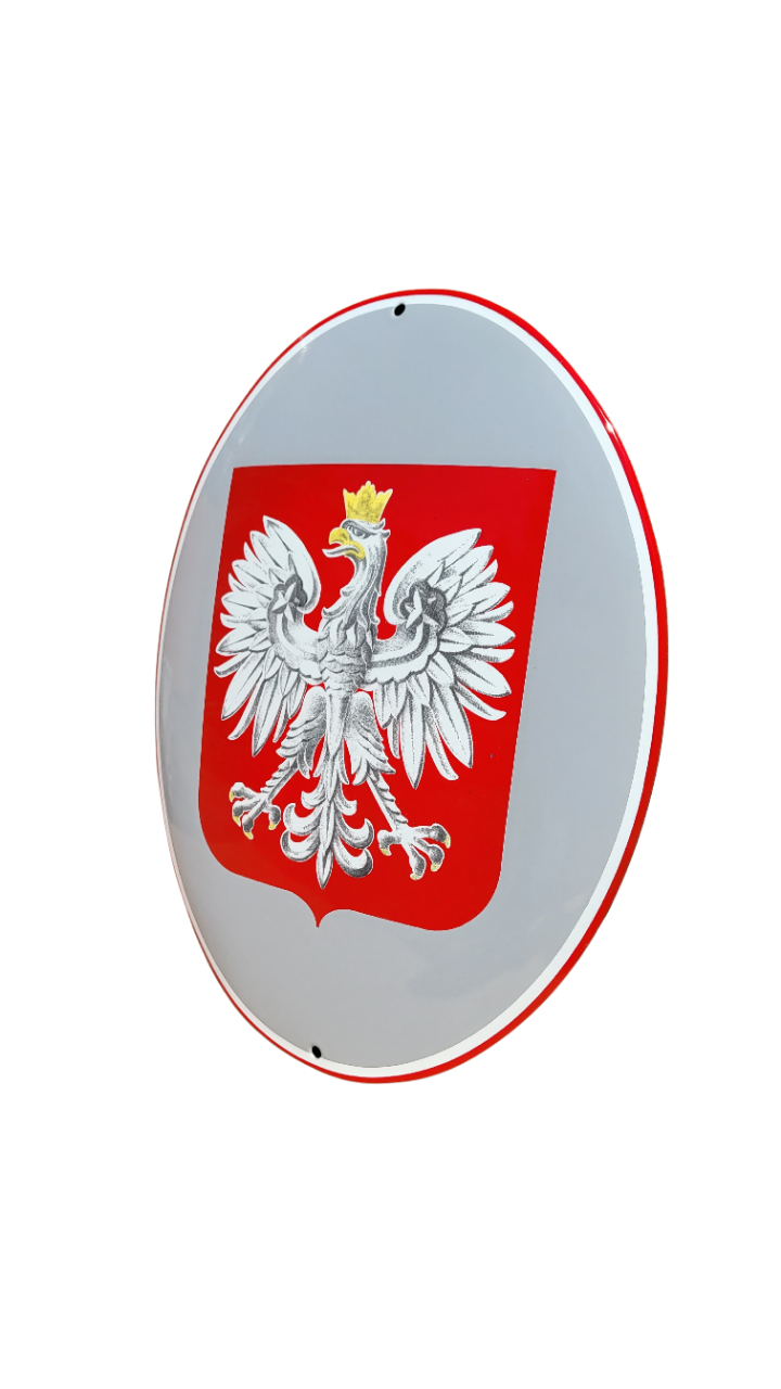 tablica z godłem emaliowana
