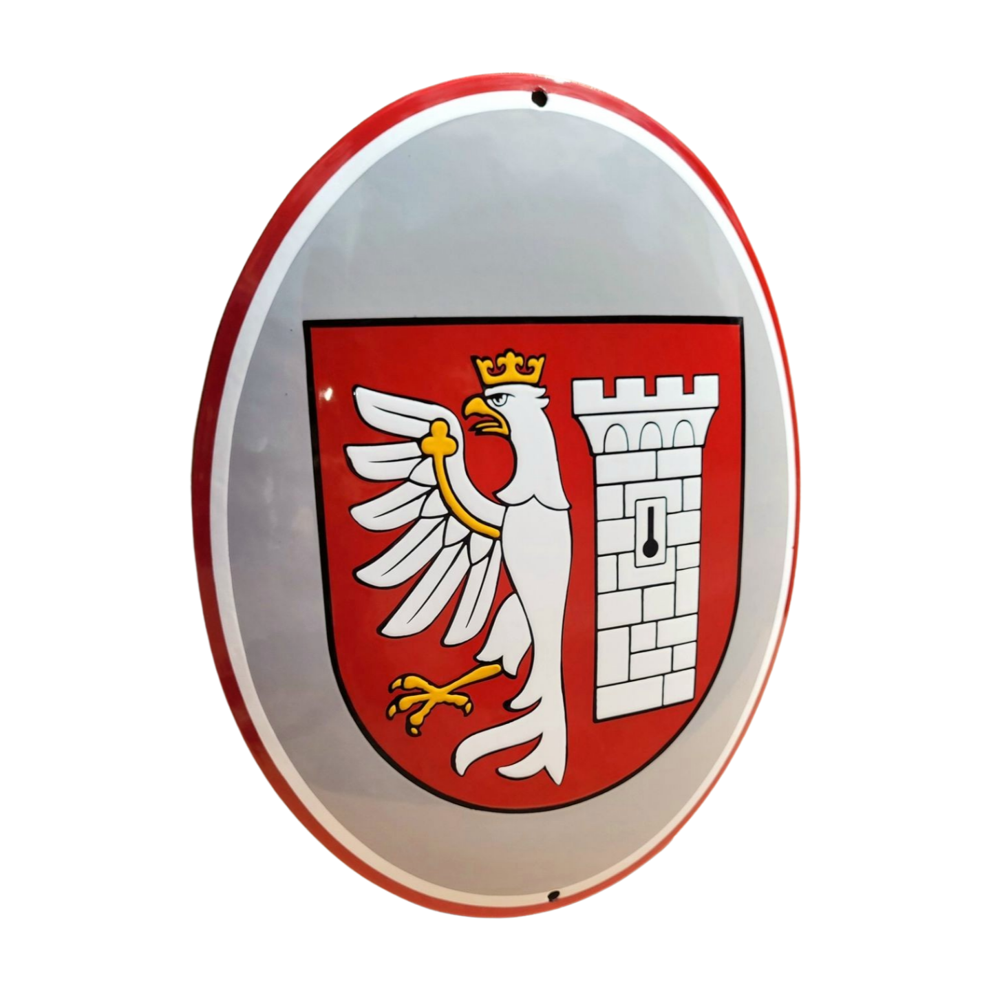 tablica emaliowana z herbem miasta