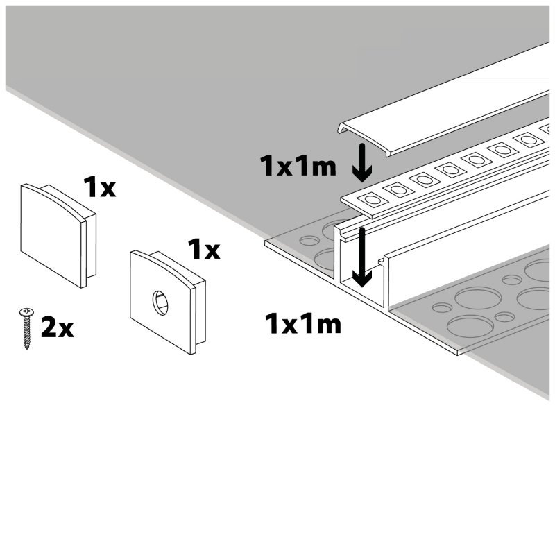 Rysunek techniczny montaż profil KG02 wypukły