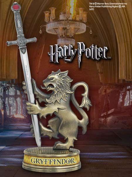 Nóż do listów w kształcie miecza Godryka Gryffindora wraz z elegancką podstawą z lwem - Harry Potter