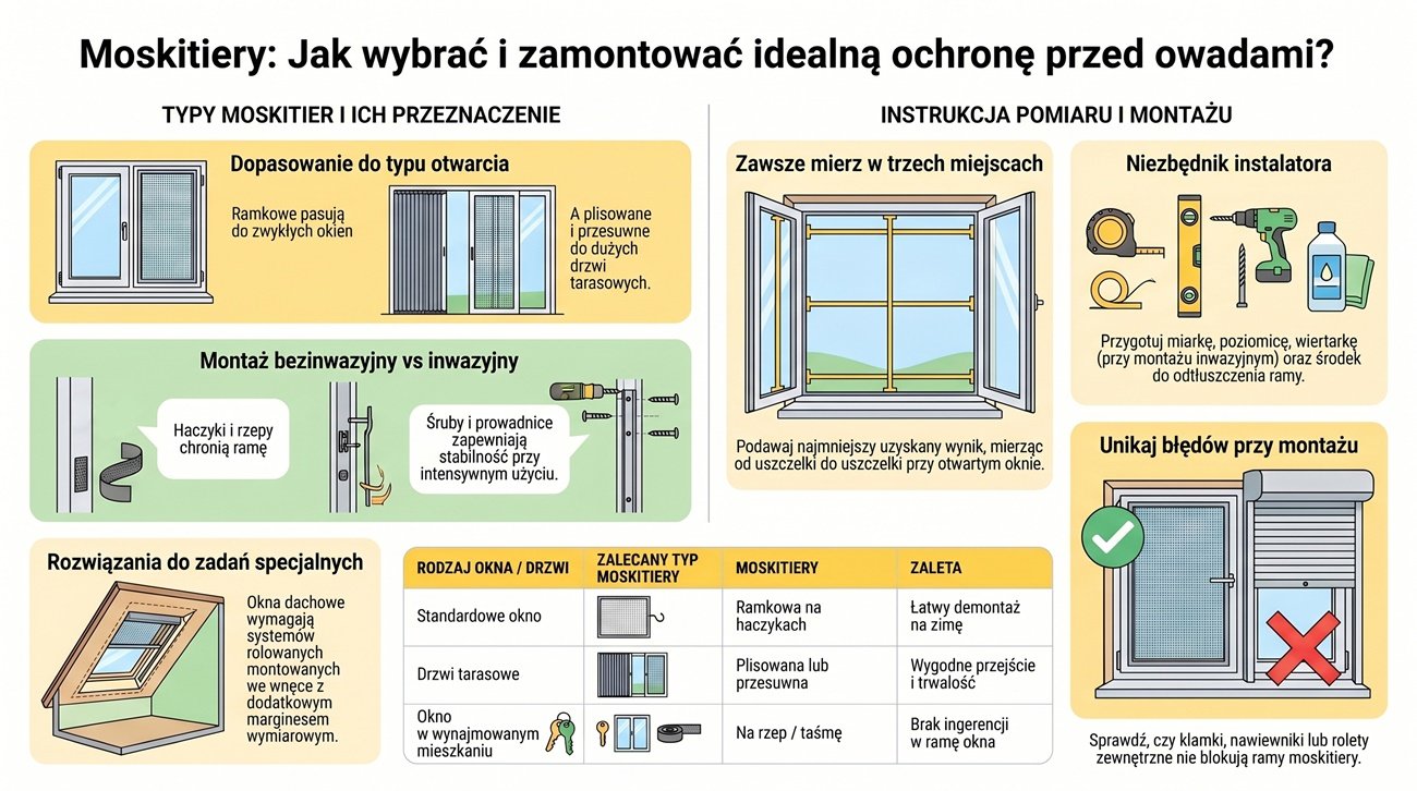 Dowiedz się jak dokonać wyboru moskitiery oraz na co jeszcze zwrócić uwagę w tym zagadnieniu. Najważniejsze kwestie dotyczące wyboru moskitiery