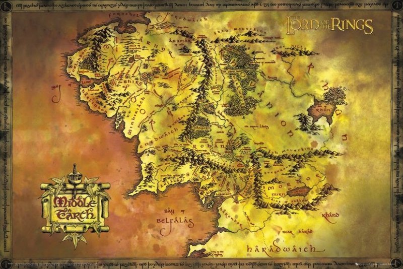 Mapa Władca Pierścieni decoart24.pl