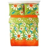 Pościel Benetton Margaritas Pomarańcz.-Zielona 
