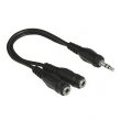 Rozgałęźnik Jack 3,5mm stereo WT. - 2x Jack  3,5mm stereo GN.