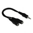 ROZGAŁĘŹNIK JACK 3,5mm STEREO WT. - 2xJACK 3,5mm STEREO GN.