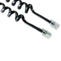 Kabel telefoniczny 4p4c spiralny czarny 3m 