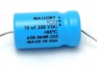 10uF/250V, osiowy TC52 