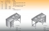 STÓŁ ZLEWOZMYWAKOWY 2-ZBIORNIKOWY LO 238/S3 - 1600x600 