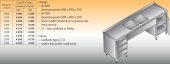 STÓŁ ZLEWOZMYWAKOWY 2-ZBIORNIKOWY LO 250/S3 - 2800x700 