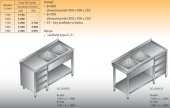 STÓŁ ZLEWOZMYWAKOWY 2-ZBIORNIKOWY LO 239/S3 - 1800x700 
