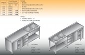 STÓŁ ZLEWOZMYWAKOWY 2-ZBIORNIKOWY LO 254/S3 - 2400x600 