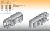STÓŁ ZLEWOZMYWAKOWY 2-ZBIORNIKOWY LO 244 - 2200x700 