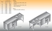 STÓŁ ZLEWOZMYWAKOWY 2-ZBIORNIKOWY LO 242 - 2300x700 