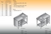 STÓŁ ZLEWOZMYWAKOWY 1-ZBIORNIKOWY LO 210/S3 - 1300x600 