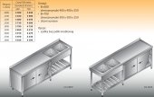 STÓŁ ZLEWOZMYWAKOWY 2-ZBIORNIKOWY LO 249 - 2400x600 