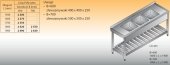 STÓŁ ZLEWOZMYWAKOWY 3-ZBIORNIKOWY LO 263 - 1600x600 