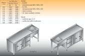 STÓŁ ZLEWOZMYWAKOWY 1-ZBIORNIKOWY LO 226/S2 - 2400x700 
