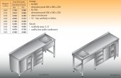 STÓŁ ZLEWOZMYWAKOWY 1-ZBIORNIKOWY LO 223/S3 - 2000x600 
