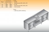 STÓŁ ZLEWOZMYWAKOWY 1-ZBIORNIKOWY LO 222 - 2400x600 