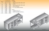 STÓŁ ZLEWOZMYWAKOWY 1-ZBIORNIKOWY LO 224/S3 - 2700x600 