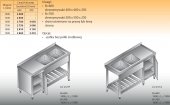STÓŁ ZLEWOZMYWAKOWY 2-ZBIORNIKOWY LO 237 - 1700x700 