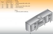 STÓŁ ZLEWOZMYWAKOWY 1-ZBIORNIKOWY LO 221 - 2800x600 