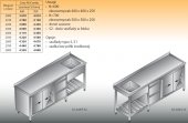 STÓŁ ZLEWOZMYWAKOWY 1-ZBIORNIKOWY LO 228/S2 - 2000x700 
