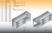 STÓŁ ZLEWOZMYWAKOWY 1-ZBIORNIKOWY LO 218 - 2500x600 