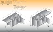 STÓŁ ZLEWOZMYWAKOWY 2-ZBIORNIKOWY Z SZAFKĄ LO 347 prawy 