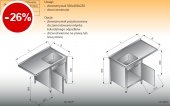 STÓŁ ZLEWOZMYWAKOWY 1-ZBIORNIKOWY Z SZAFKĄ LO 343 prawy 