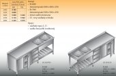 STÓŁ ZLEWOZMYWAKOWY 2-ZBIORNIKOWY LO 255/S3 - 2700x700 