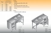 STÓŁ ZLEWOZMYWAKOWY 2-ZBIORNIKOWY LO 235 - 1700x700 