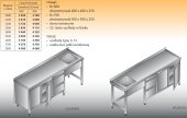 STÓŁ ZLEWOZMYWAKOWY 1-ZBIORNIKOWY LO 223/S2 - 2300x700 