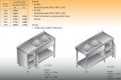 STÓŁ ZLEWOZMYWAKOWY 2-ZBIORNIKOWY LO 236 - 1800x600 