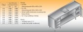 STÓŁ ZLEWOZMYWAKOWY 1-ZBIORNIKOWY LO 220/S3 - 2800x700 