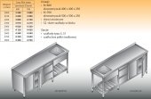 STÓŁ ZLEWOZMYWAKOWY 1-ZBIORNIKOWY LO 225/S2 - 2000x600 