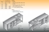 STÓŁ ZLEWOZMYWAKOWY 2-ZBIORNIKOWY LO 255/S2 - 2600x700 