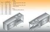 STÓŁ ZLEWOZMYWAKOWY 2-ZBIORNIKOWY LO 248 - 2400x700 