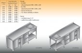 STÓŁ ZLEWOZMYWAKOWY 1-ZBIORNIKOWY LO 224/S2 - 2700x600 