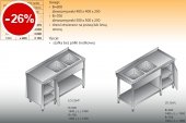 STÓŁ ZLEWOZMYWAKOWY 2-ZBIORNIKOWY LO 236/P; LO 236/L 